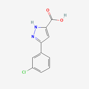 B1351917 5-(3-chlorophenyl)-1H-pyrazole-3-carboxylic acid CAS No. 595610-50-7