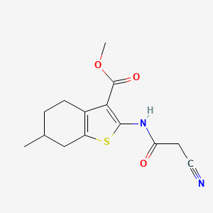 B1351920 Methyl 2-[(cyanoacetyl)amino]-6-methyl-4,5,6,7-tetrahydro-1-benzothiophene-3-carboxylate CAS No. 590358-29-5