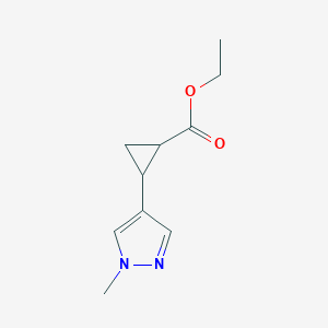 molecular formula C10H14N2O2 B13519223 ethyl 2-(1-methyl-1H-pyrazol-4-yl)cyclopropane-1-carboxylate 