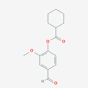 molecular formula C15H18O4 B1351925 4-Formyl-2-methoxyphenyl cyclohexanecarboxylate CAS No. 588674-77-5