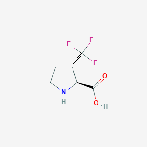 molecular formula C6H8F3NO2 B13519261 (2S,3S)-3-(trifluoromethyl)pyrrolidine-2-carboxylic acid 