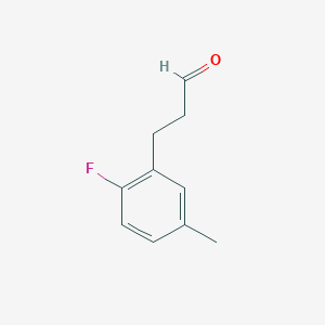 molecular formula C10H11FO B13519267 3-(2-Fluoro-5-methylphenyl)propanal 