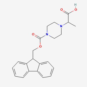 molecular formula C22H24N2O4 B13519286 2-(4-(((9H-Fluoren-9-yl)methoxy)carbonyl)piperazin-1-yl)propanoic acid 