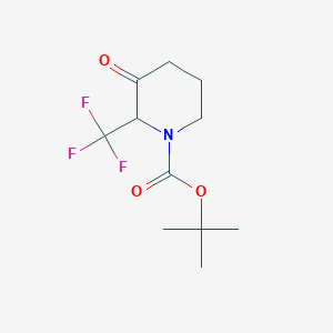 molecular formula C11H16F3NO3 B13519295 Tert-butyl 3-oxo-2-(trifluoromethyl)piperidine-1-carboxylate 