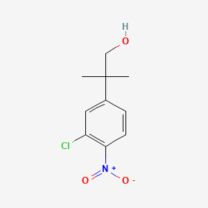 molecular formula C10H12ClNO3 B13519314 2-(3-Chloro-4-nitrophenyl)-2-methylpropan-1-ol 