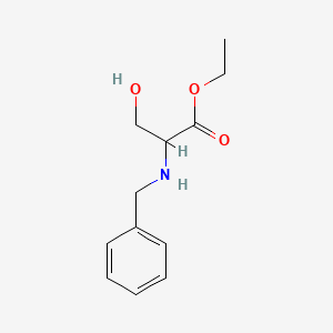 molecular formula C12H17NO3 B13519337 Ethyl 2-(benzylamino)-3-hydroxypropanoate 