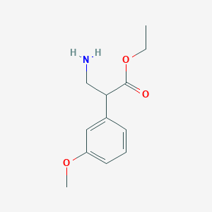 molecular formula C12H17NO3 B13519341 Ethyl 3-amino-2-(3-methoxyphenyl)propanoate 