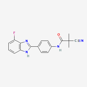 2-cyano-N-[4-(4-fluoro-1H-1,3-benzodiazol-2-yl)phenyl]-2,2-dimethylacetamide