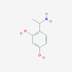 molecular formula C8H11NO2 B13519352 4-(1-Aminoethyl)benzene-1,3-diol 