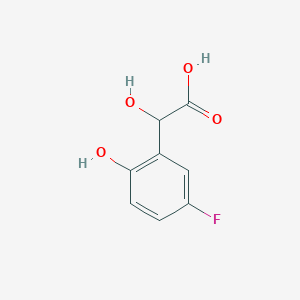 molecular formula C8H7FO4 B13519396 5-Fluoro-2-hydroxymandelic acid 