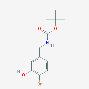 molecular formula C12H16BrNO3 B13519427 tert-Butyl (4-bromo-3-hydroxybenzyl)carbamate 