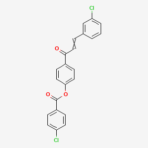 molecular formula C22H14Cl2O3 B1351945 4-[3-(3-Chlorophenyl)acryloyl]phenyl 4-chlorobenzenecarboxylate 