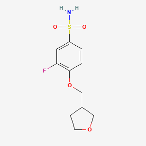 molecular formula C11H14FNO4S B13519456 3-Fluoro-4-((tetrahydrofuran-3-yl)methoxy)benzenesulfonamide 