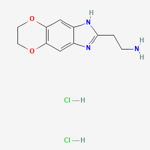 2-(6,7-dihydro-1H-[1,4]dioxino[2,3-f]benzimidazol-2-yl)ethanamine;dihydrochloride