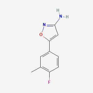 molecular formula C10H9FN2O B13519508 5-(4-Fluoro-3-methylphenyl)isoxazol-3-amine 