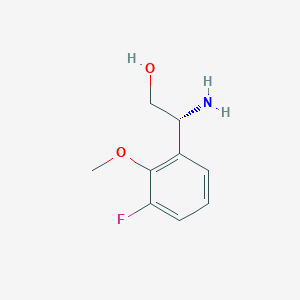 molecular formula C9H12FNO2 B13519583 (R)-2-Amino-2-(3-fluoro-2-methoxyphenyl)ethan-1-ol 