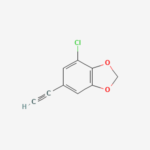 molecular formula C9H5ClO2 B13519624 4-Chloro-6-ethynylbenzo[d][1,3]dioxole 