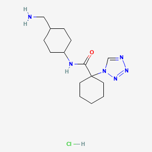 molecular formula C15H27ClN6O B13519625 rac-N-[(1r,4r)-4-(aminomethyl)cyclohexyl]-1-(1H-1,2,3,4-tetrazol-1-yl)cyclohexane-1-carboxamide hydrochloride, trans 