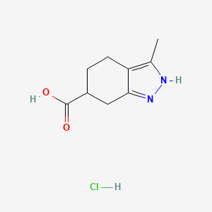 molecular formula C9H13ClN2O2 B13519640 3-methyl-4,5,6,7-tetrahydro-1H-indazole-6-carboxylic acid hydrochloride 