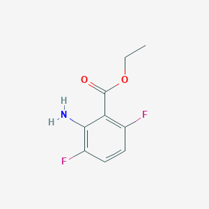 molecular formula C9H9F2NO2 B13519645 Ethyl 2-amino-3,6-difluorobenzoate 