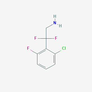 molecular formula C8H7ClF3N B13519726 2-(2-Chloro-6-fluorophenyl)-2,2-difluoroethan-1-amine 