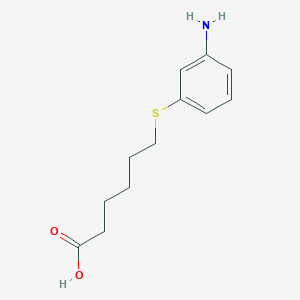 molecular formula C12H17NO2S B13519731 6-((3-Aminophenyl)thio)hexanoic acid 