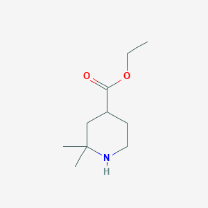 molecular formula C10H19NO2 B13519751 Ethyl 2,2-dimethylpiperidine-4-carboxylate 