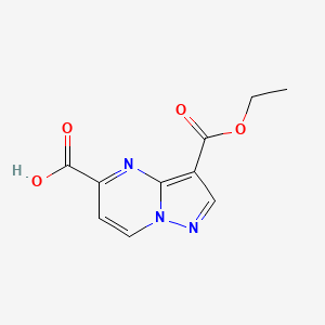 molecular formula C10H9N3O4 B13519774 3-(Ethoxycarbonyl)pyrazolo[1,5-a]pyrimidine-5-carboxylicacid 