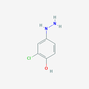 molecular formula C6H7ClN2O B13519793 2-Chloro-4-hydrazinylphenol 