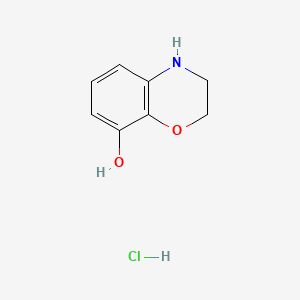 molecular formula C8H10ClNO2 B13519829 3,4-dihydro-2H-1,4-benzoxazin-8-ol hydrochloride 