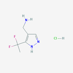 1-[3-(1,1-difluoroethyl)-1H-pyrazol-4-yl]methanamine hydrochloride