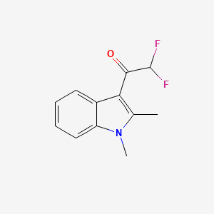 molecular formula C12H11F2NO B13519864 1-(1,2-Dimethyl-1H-indol-3-YL)-2,2-difluoroethan-1-one 