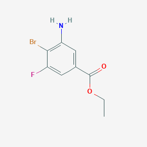 molecular formula C9H9BrFNO2 B13519877 Ethyl 3-amino-4-bromo-5-fluorobenzoate 