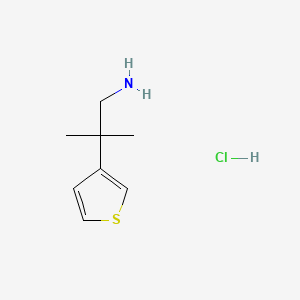 molecular formula C8H14ClNS B13519894 2-Methyl-2-(thiophen-3-yl)propan-1-aminehydrochloride 