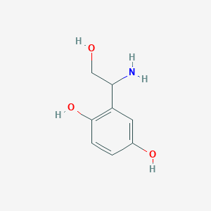 molecular formula C8H11NO3 B13519916 2-(1-Amino-2-hydroxyethyl)benzene-1,4-diol 