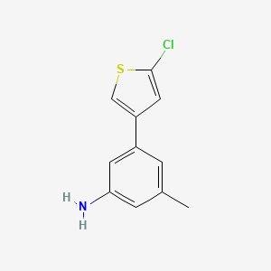 molecular formula C11H10ClNS B13519940 3-(5-Chlorothiophen-3-yl)-5-methylaniline 