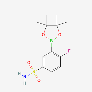 4-Fluoro-3-(tetramethyl-1,3,2-dioxaborolan-2-yl)benzene-1-sulfonamide