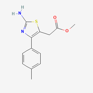 molecular formula C13H14N2O2S B13519956 Methyl 2-(2-amino-4-p-tolylthiazol-5-yl)acetate 