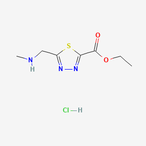 molecular formula C7H12ClN3O2S B13519964 Ethyl5-[(methylamino)methyl]-1,3,4-thiadiazole-2-carboxylatehydrochloride 