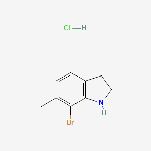 molecular formula C9H11BrClN B13519993 7-bromo-6-methyl-2,3-dihydro-1H-indole hydrochloride 