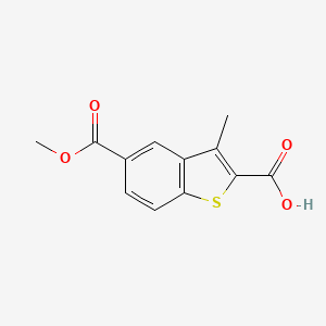 molecular formula C12H10O4S B13520009 5-(Methoxycarbonyl)-3-methyl-1-benzothiophene-2-carboxylic acid 