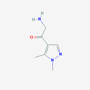 molecular formula C7H11N3O B13520032 2-amino-1-(1,5-dimethyl-1H-pyrazol-4-yl)ethan-1-one 