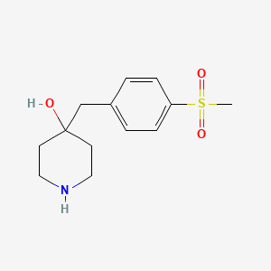 molecular formula C13H19NO3S B13520066 4-(4-(Methylsulfonyl)benzyl)piperidin-4-ol 