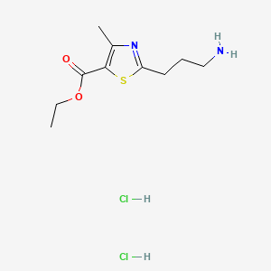 molecular formula C10H18Cl2N2O2S B13520072 Ethyl2-(3-aminopropyl)-4-methyl-1,3-thiazole-5-carboxylatedihydrochloride 