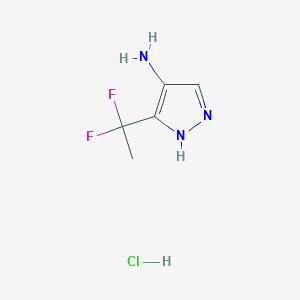 molecular formula C5H8ClF2N3 B13520088 3-(1,1-difluoroethyl)-1H-pyrazol-4-aminehydrochloride 