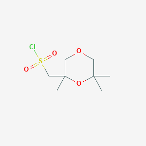 molecular formula C8H15ClO4S B13520099 (2,6,6-Trimethyl-1,4-dioxan-2-yl)methanesulfonyl chloride 