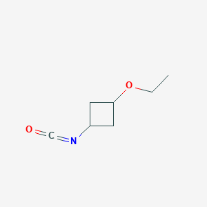 molecular formula C7H11NO2 B13520114 (1r,3r)-1-Ethoxy-3-isocyanatocyclobutane 