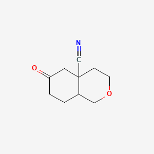 molecular formula C10H13NO2 B13520132 6-oxo-octahydro-1H-2-benzopyran-4a-carbonitrile,Mixtureofdiastereomers 