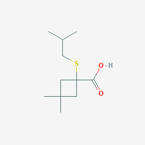 1-(Isobutylthio)-3,3-dimethylcyclobutane-1-carboxylic acid