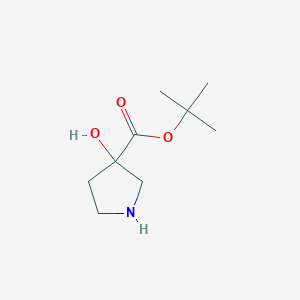 molecular formula C9H17NO3 B13520143 tert-Butyl 3-hydroxypyrrolidine-3-carboxylate 